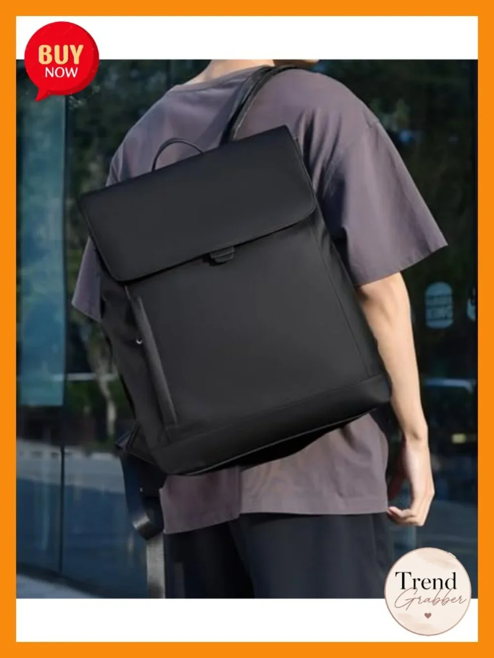Modern Minimalist Travel Backpack Faux Leather Waterproof Daypack